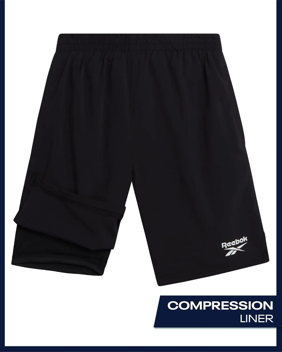 Reebok Boys Athletic Shorts Set - 2 Piece Summer Clothes Outfit with Graphic Tee and Gym Shorts with Inner Compression Lining