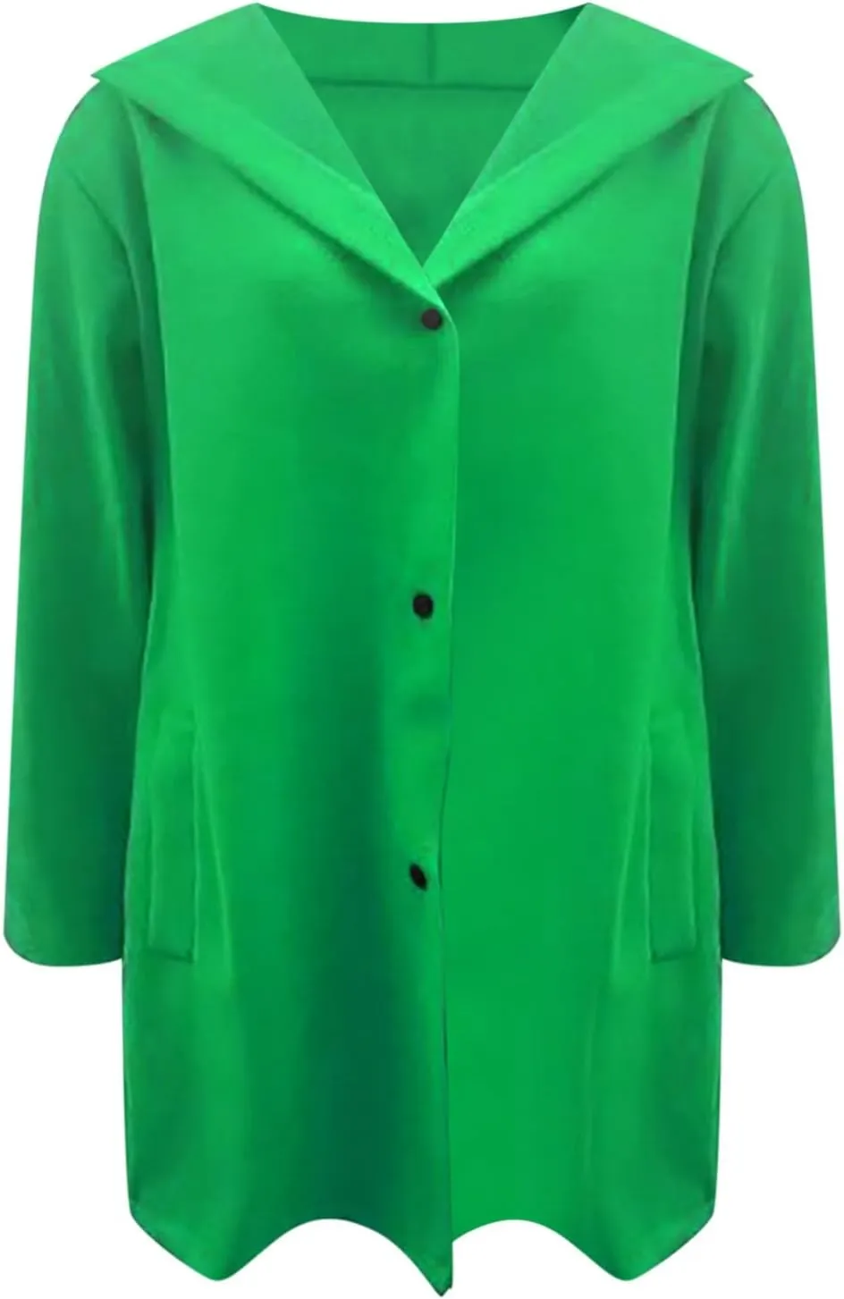 sdbrld Jackets for Women Trendy Fall Casual Single Breasted Hooded Clothes Plus Size Lapel Neck Long Sleeve Solid Trench Coat
