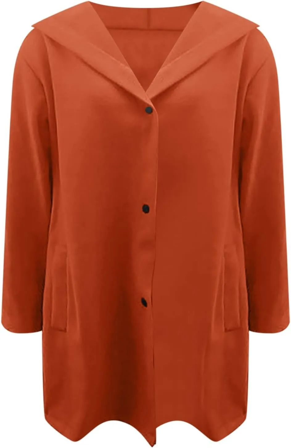 sdbrld Winter Coat for Women Casual Lapel Single Breasted Jacket Trench Coat Long Sleeve Hooded Cardigan Sweater Fall Outfits