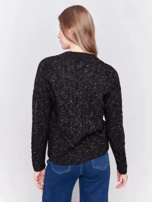 Sparkled Yarn Cable Sweater