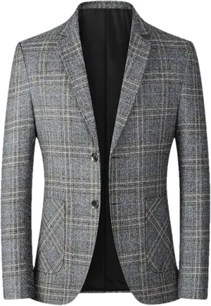 Spring Autumn Blazers Men Slim Fit British Plaid Formal Suit Jacket Party Wedding Business Casual Blazers Male