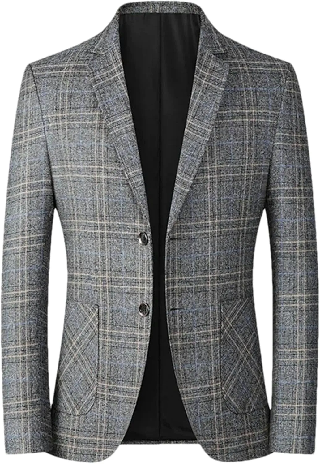 Spring Autumn Blazers Men Slim Fit British Plaid Formal Suit Jacket Party Wedding Business Casual Blazers Male