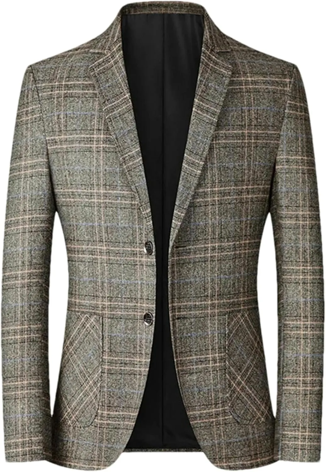 Spring Autumn Blazers Men Slim Fit British Plaid Formal Suit Jacket Party Wedding Business Casual Blazers Male