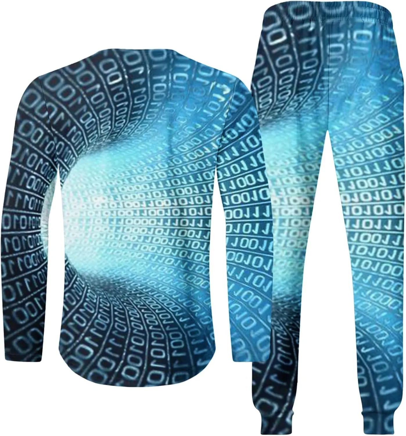 Sweat Suits for Men Set 2 Piece Fashion 3D Print Sport Tracksuit Set Long Sleeve Crewneck Sweatshirt and Pant Set