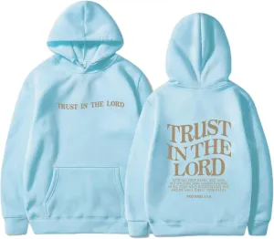 Trust in The Lord Christian Hoodies for Women Men Oversized Christian Hoodie for Teen Girl Casual Graphic Pullover Tops