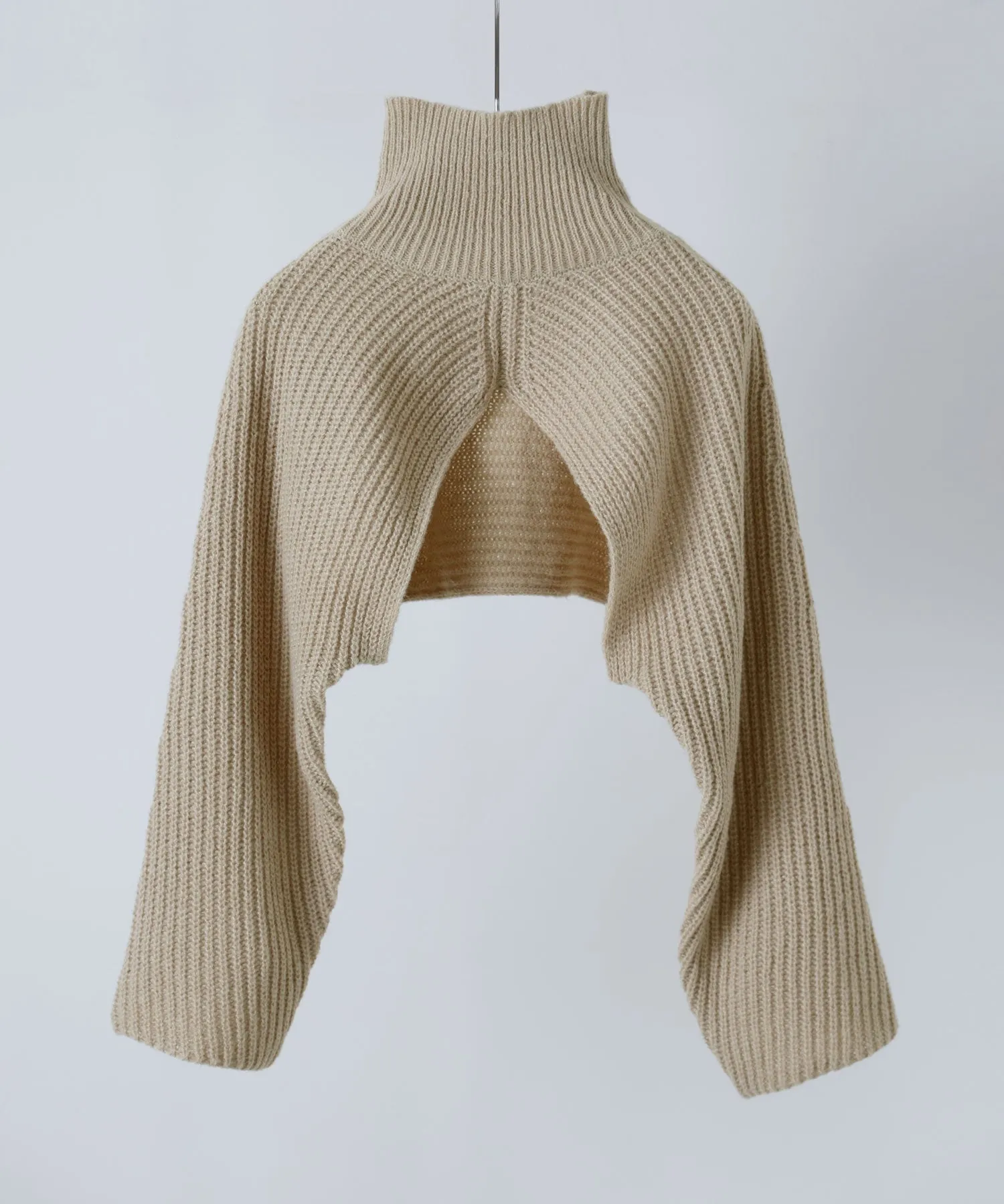 Turtleneck bolero knit & Sleeveless knit one-piece
