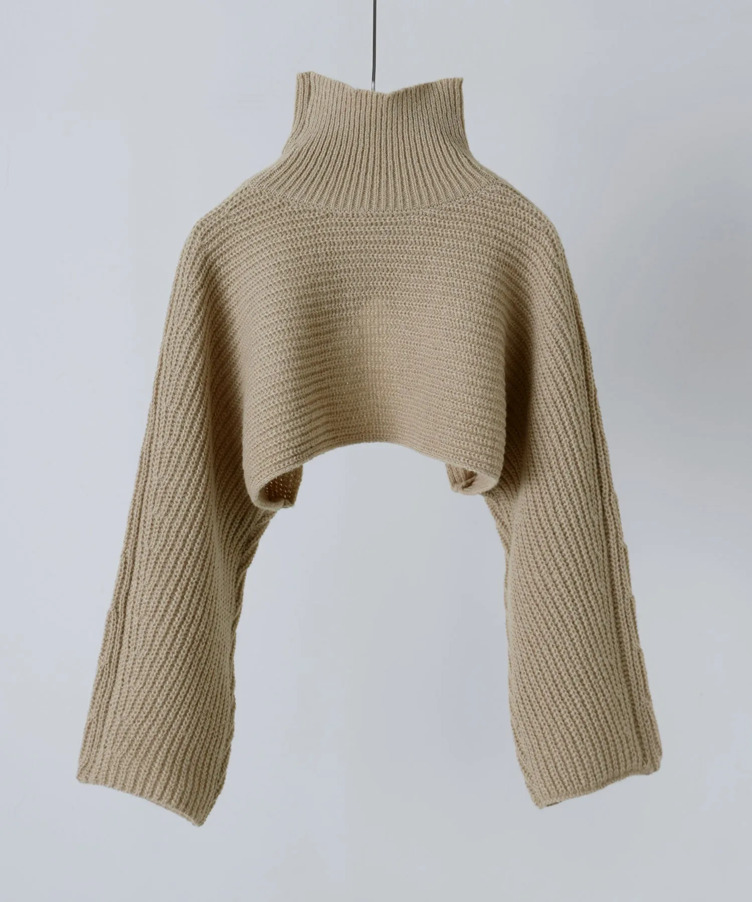 Turtleneck bolero knit & Sleeveless knit one-piece