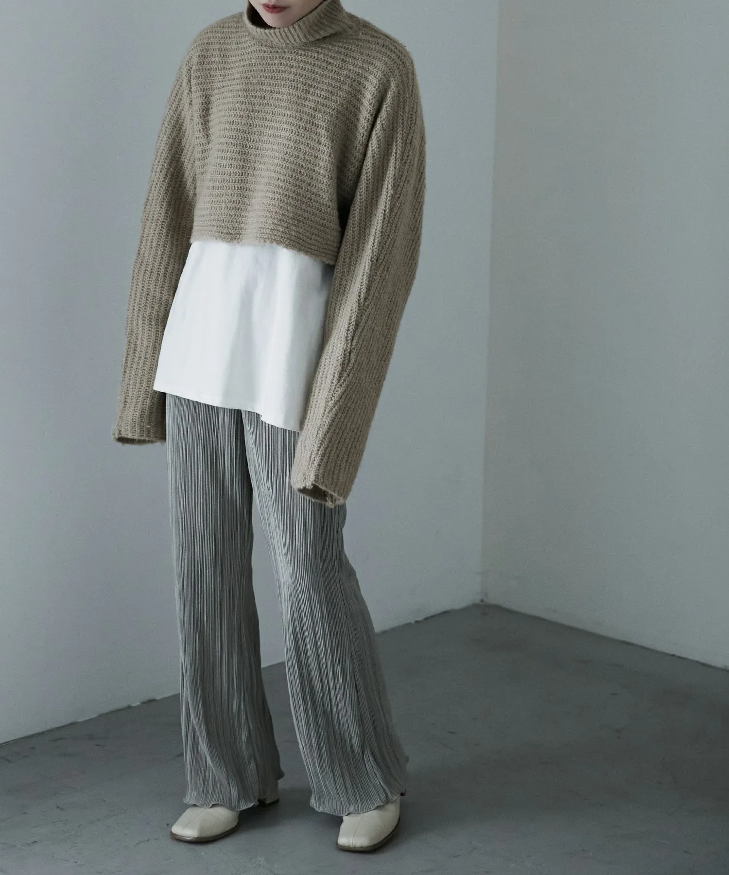 Turtleneck bolero knit