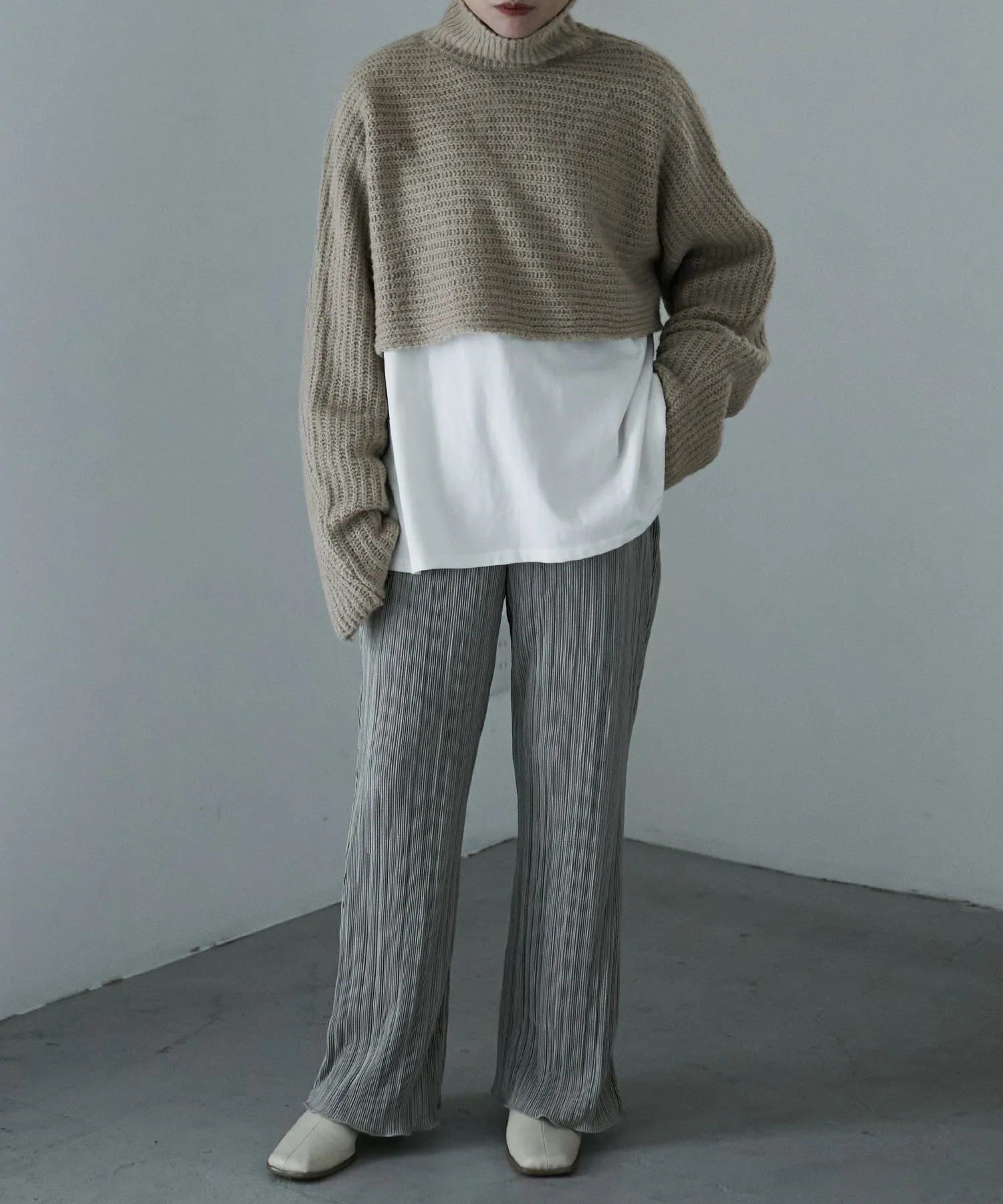 Turtleneck bolero knit