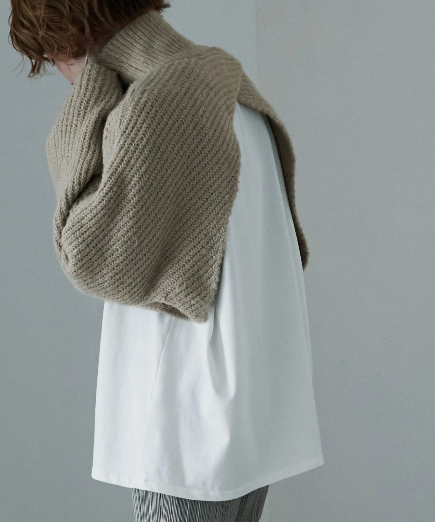 Turtleneck bolero knit