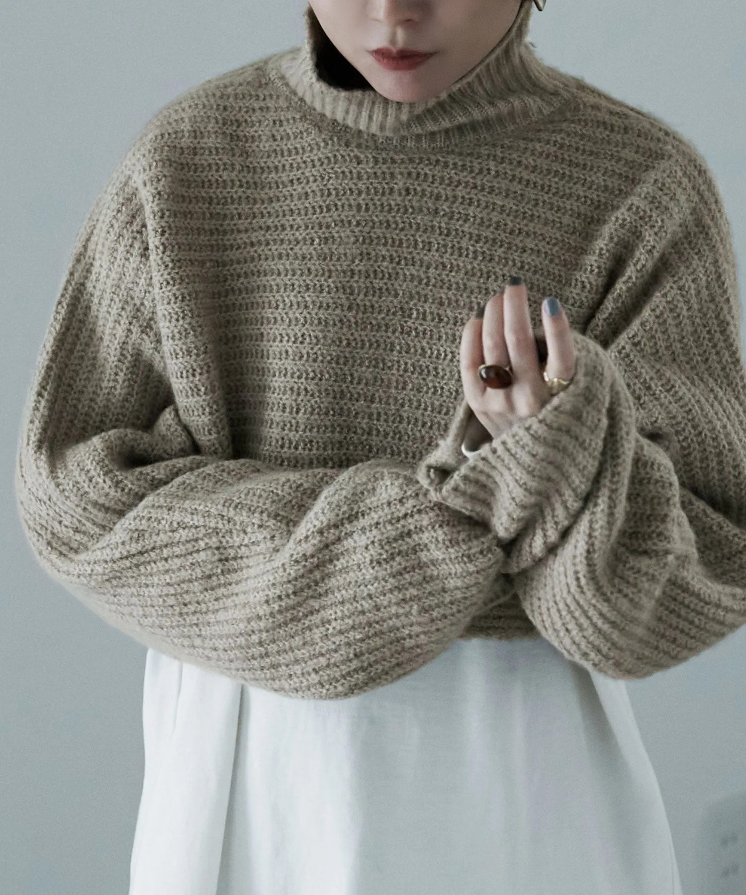 Turtleneck bolero knit