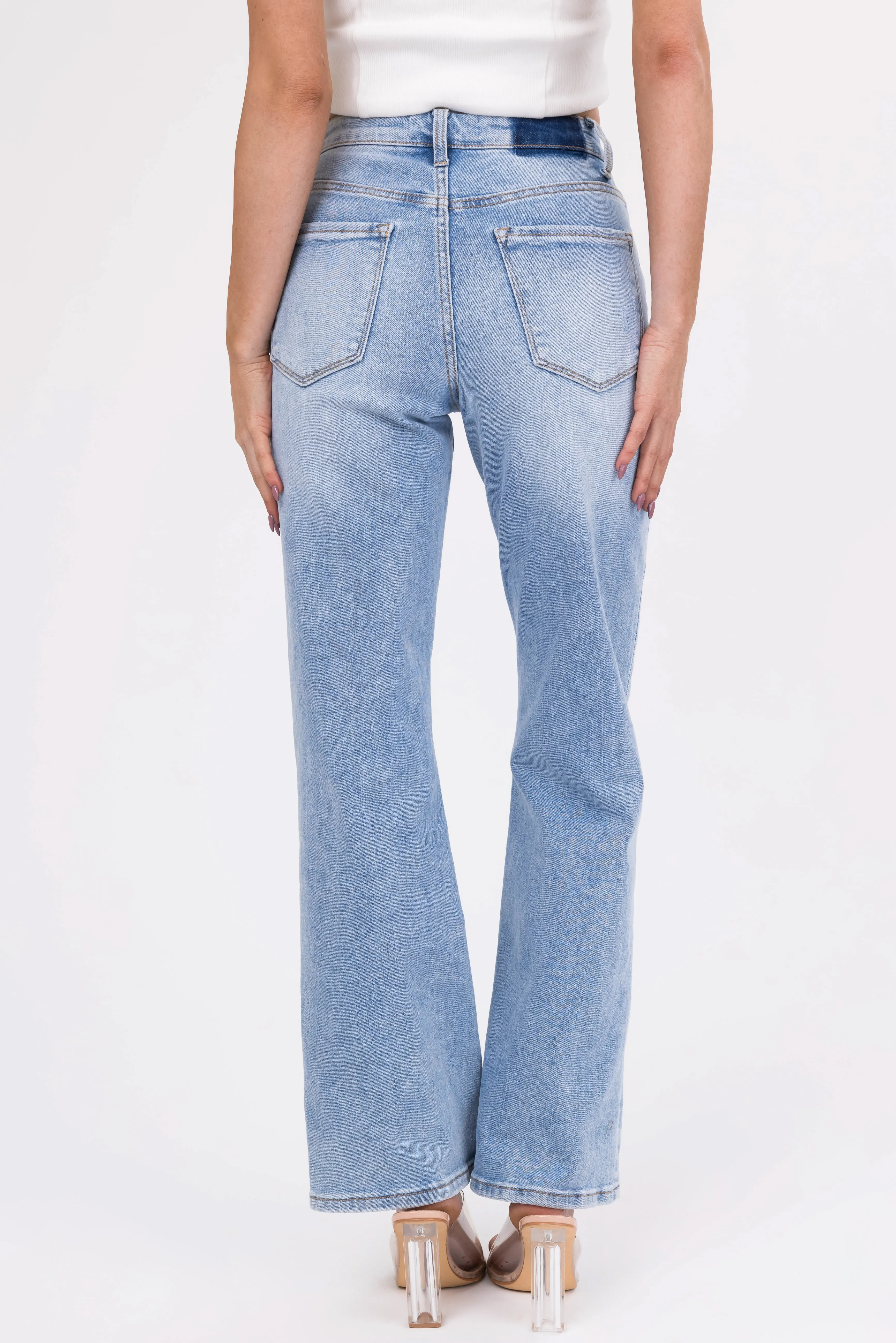 Vervet Light Wash Vintage High Rise Flare Jeans