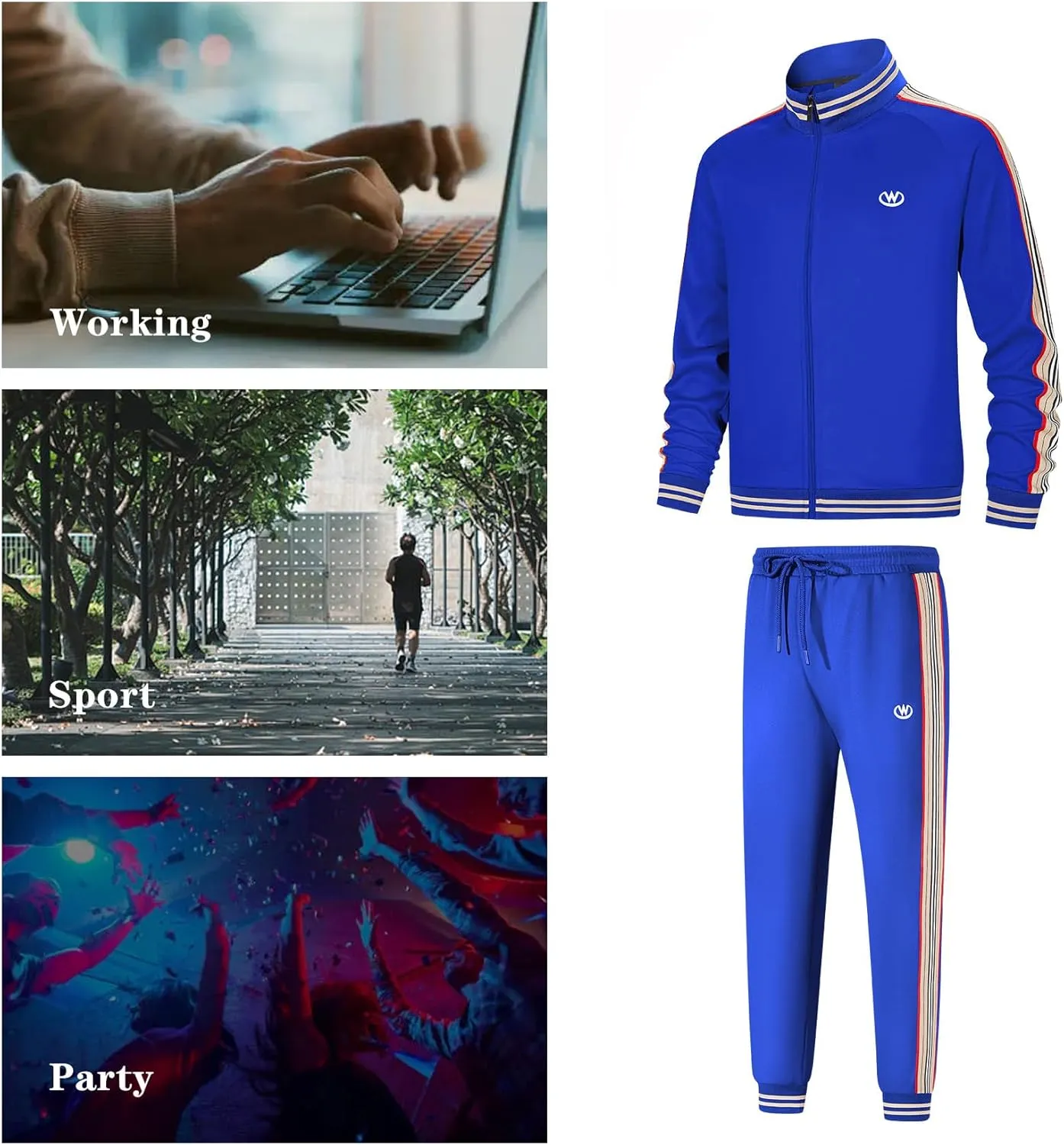 W JIANWANG Track Suits for Men Set Jogging Tracksuit Mens Sweatsuits Workout Running Sports Jogger Sweat Suits Outfits