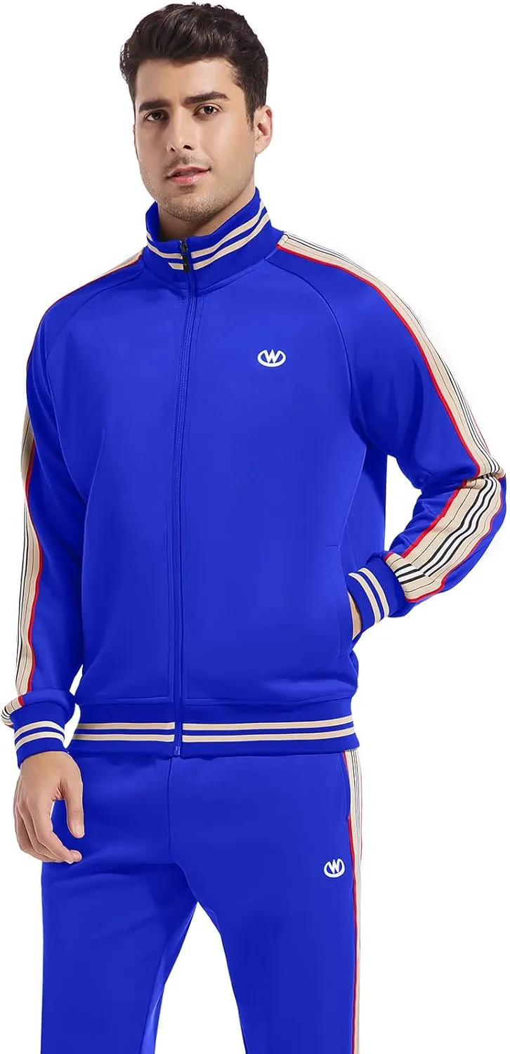 W JIANWANG Track Suits for Men Set Jogging Tracksuit Mens Sweatsuits Workout Running Sports Jogger Sweat Suits Outfits