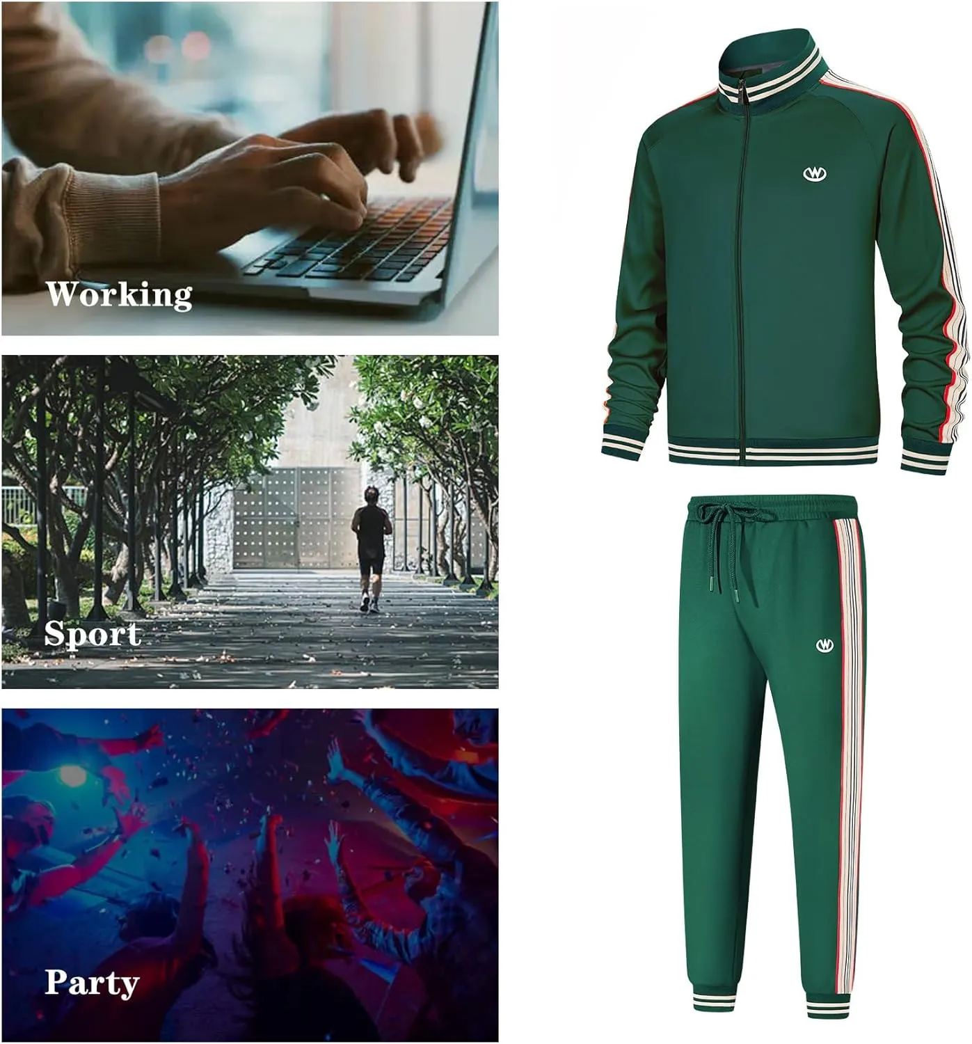 W JIANWANG Track Suits for Men Set Jogging Tracksuit Mens Sweatsuits Workout Running Sports Jogger Sweat Suits Outfits