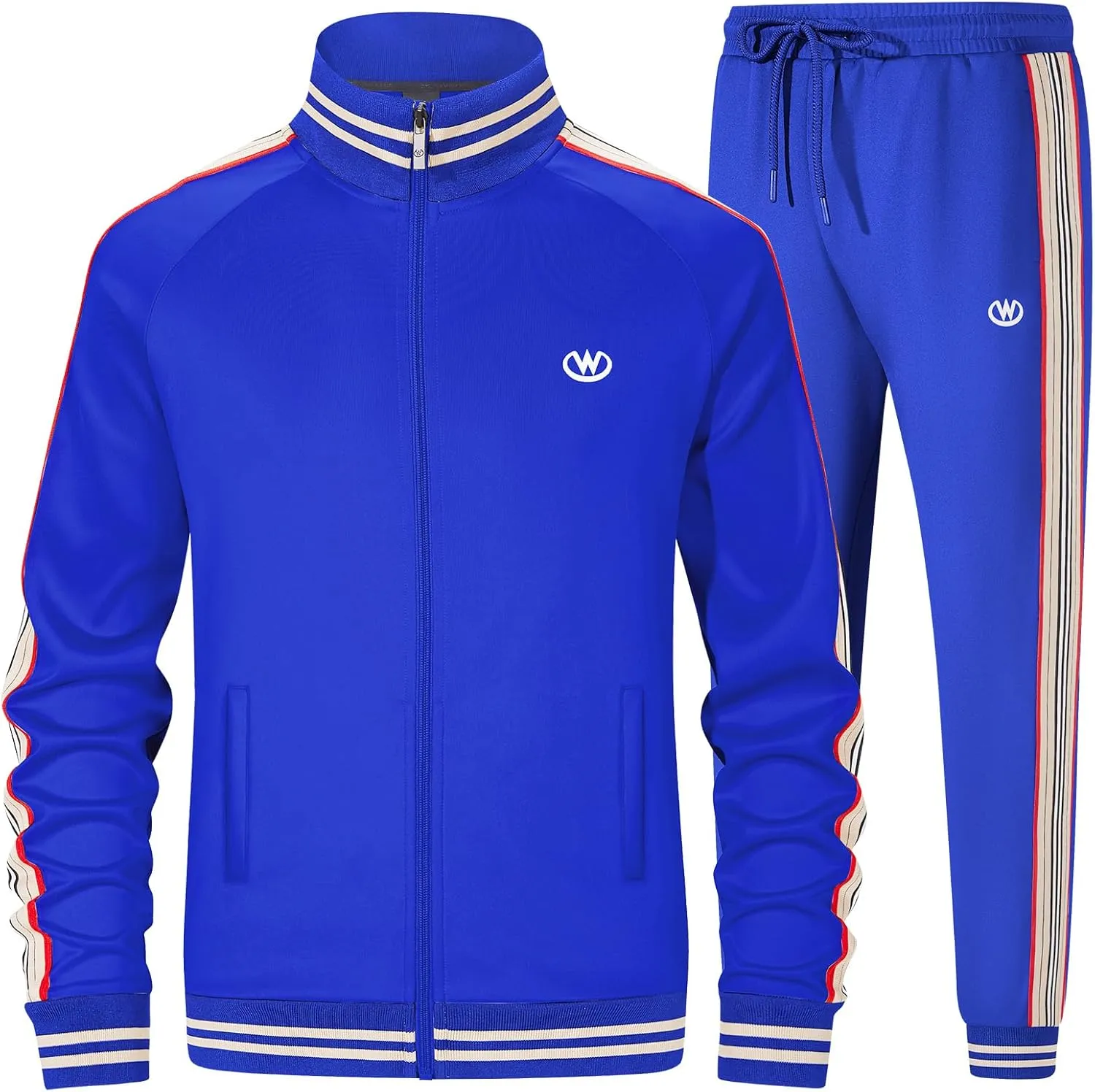 W JIANWANG Track Suits for Men Set Jogging Tracksuit Mens Sweatsuits Workout Running Sports Jogger Sweat Suits Outfits