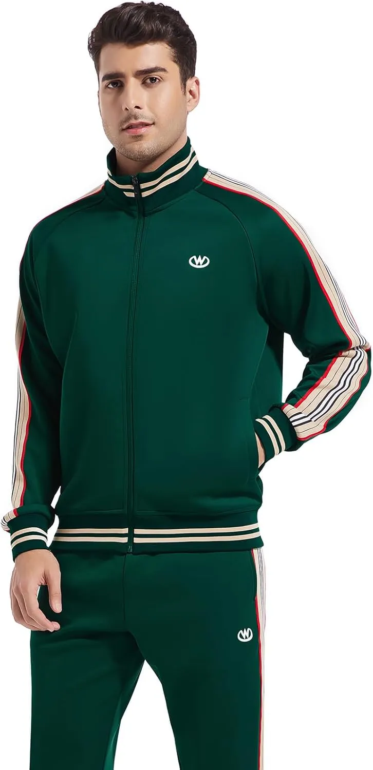 W JIANWANG Track Suits for Men Set Jogging Tracksuit Mens Sweatsuits Workout Running Sports Jogger Sweat Suits Outfits