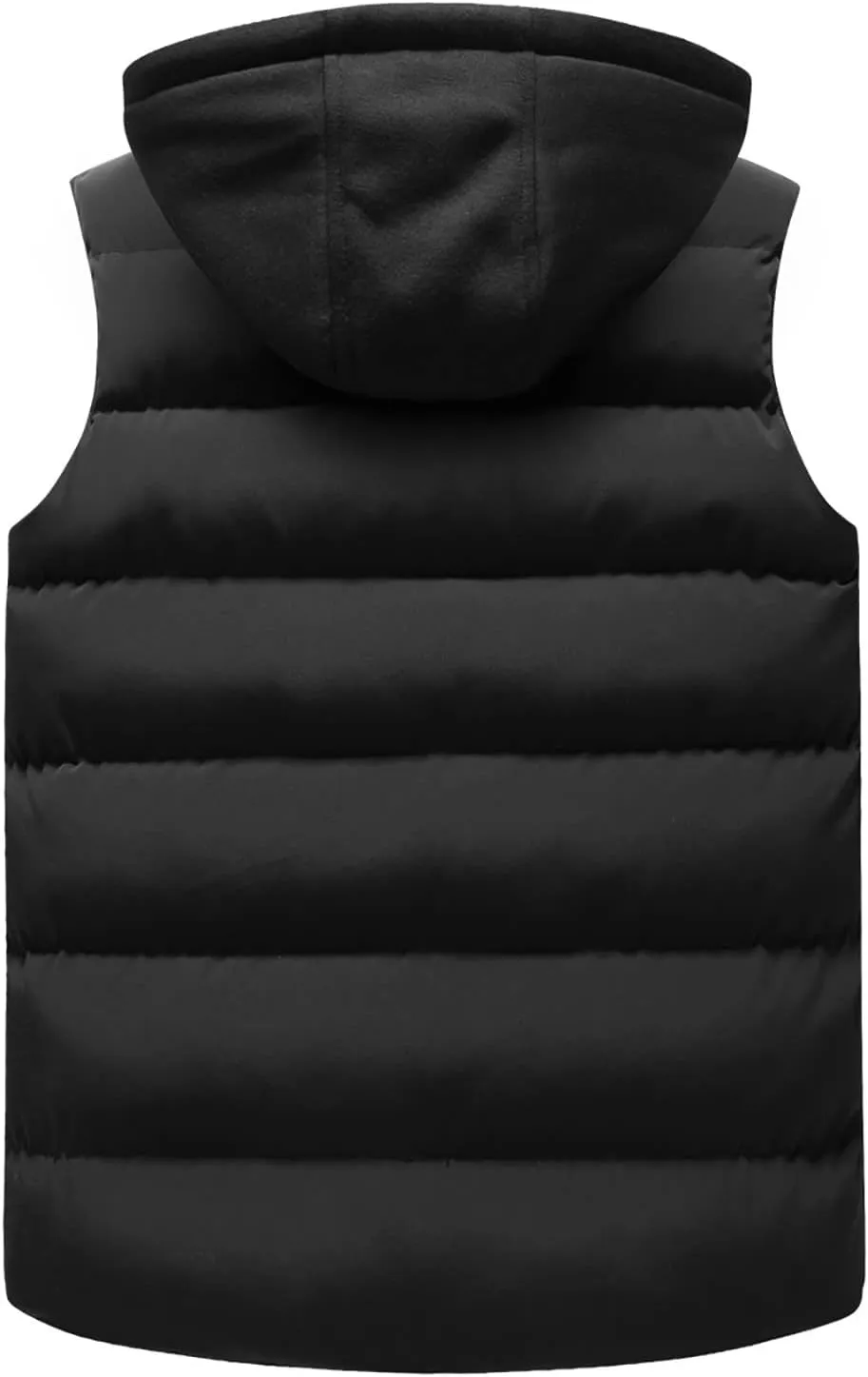 WENKOMG1 Men's Double zipper Vest Hoodie, Fall Winter Solid Color Coat Warm Thick Waistcoat Sleeveless Loose Jacket