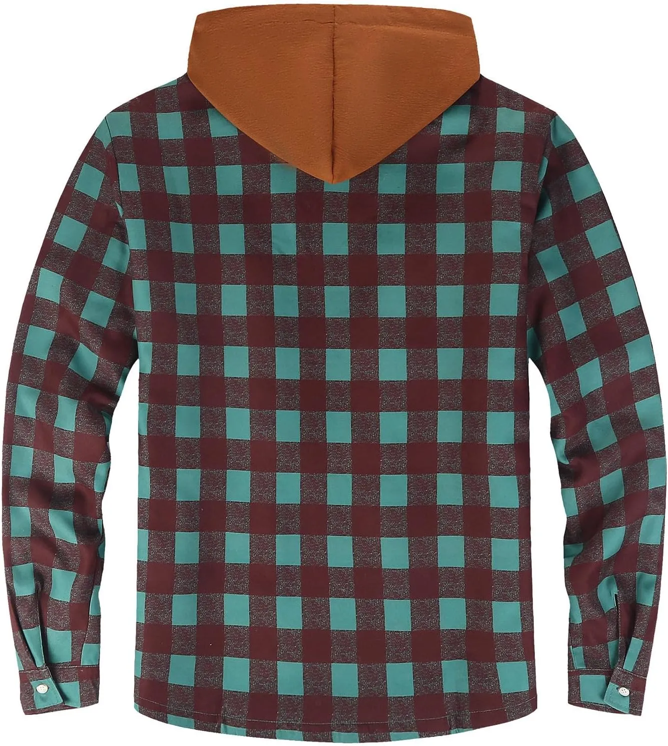 WENKOMG1 Mens Quilted Lined Jacket,Casual Warm Plaid Flannel Shirt Hooded Velvet Button Down Shirt Winter Fall Outerwear