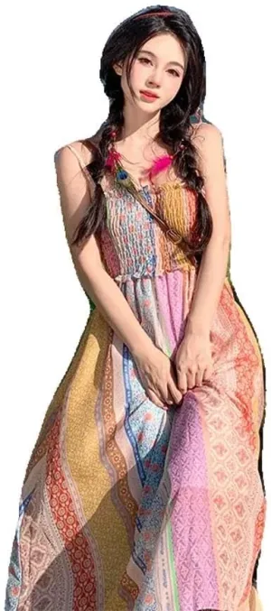 WINSUNNY style camisole summer fashionable wearing holiday long skirt
