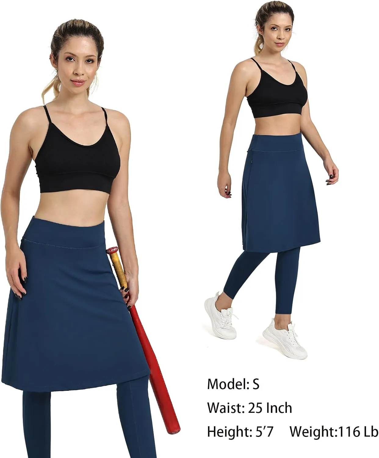 Women Athletic Knee Length Skirts with Full Length Leggings,Skorts Leggings&Skirted Leggings Skorts Women