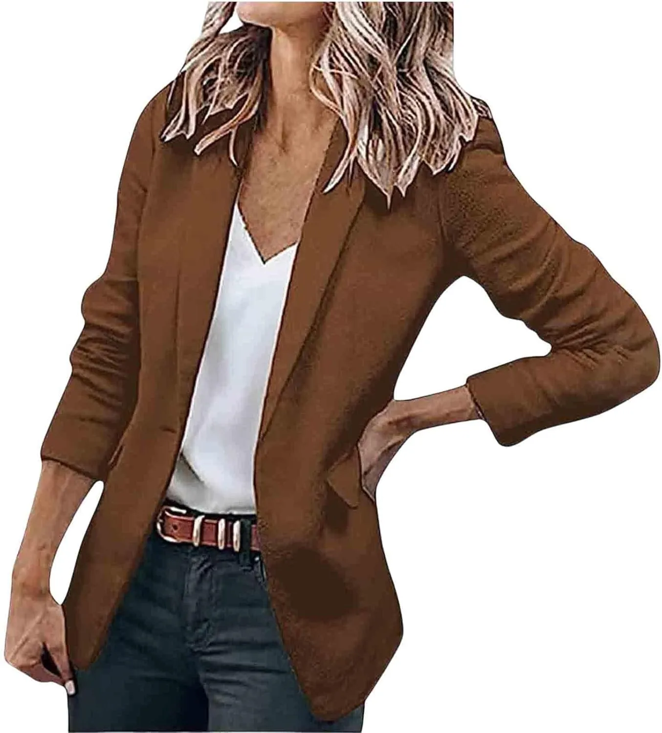 Women Blazers for Work Casual Open Front Long Sleeve Work Office Suit Jackets Lightweight Formal Business Blazer Coat