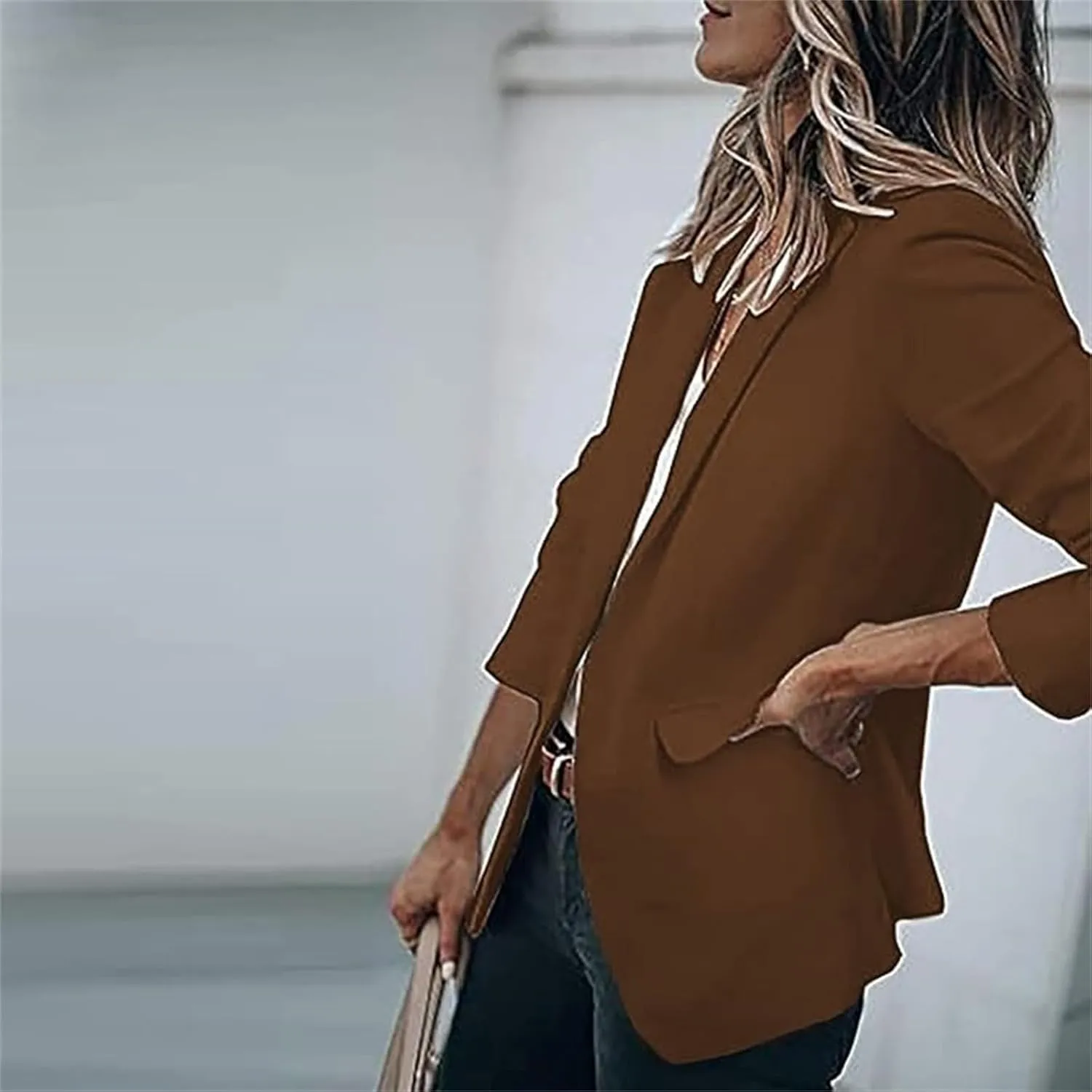 Women Blazers for Work Casual Open Front Long Sleeve Work Office Suit Jackets Lightweight Formal Business Blazer Coat