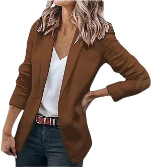 Women Blazers for Work Casual Open Front Long Sleeve Work Office Suit Jackets Lightweight Formal Business Blazer Coat