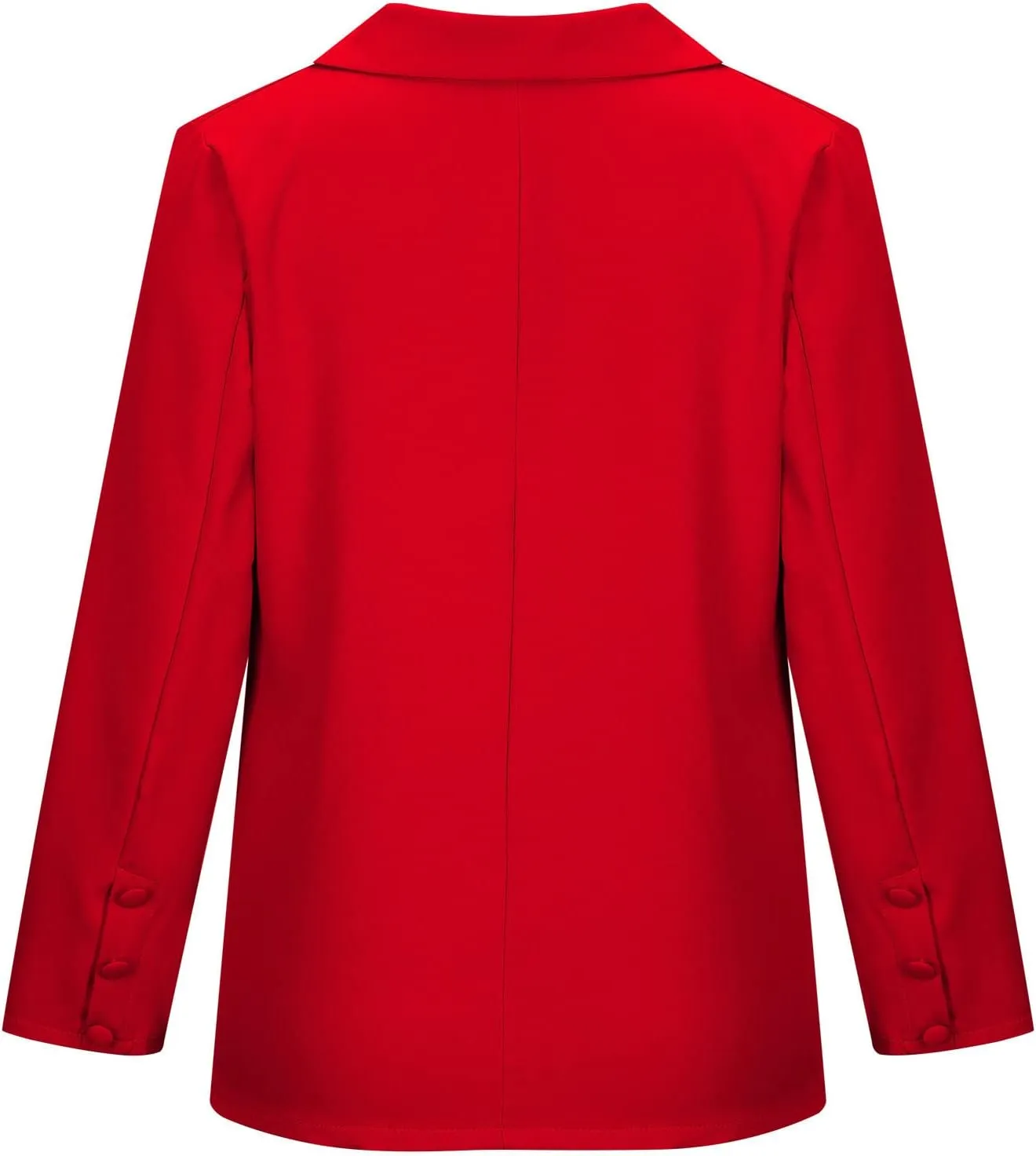 Women's 3/4 Ruched Sleeve Blazer Open Front Cardigan Casual Long Blazer Work Jackets Double Breasted Office Coat Solid