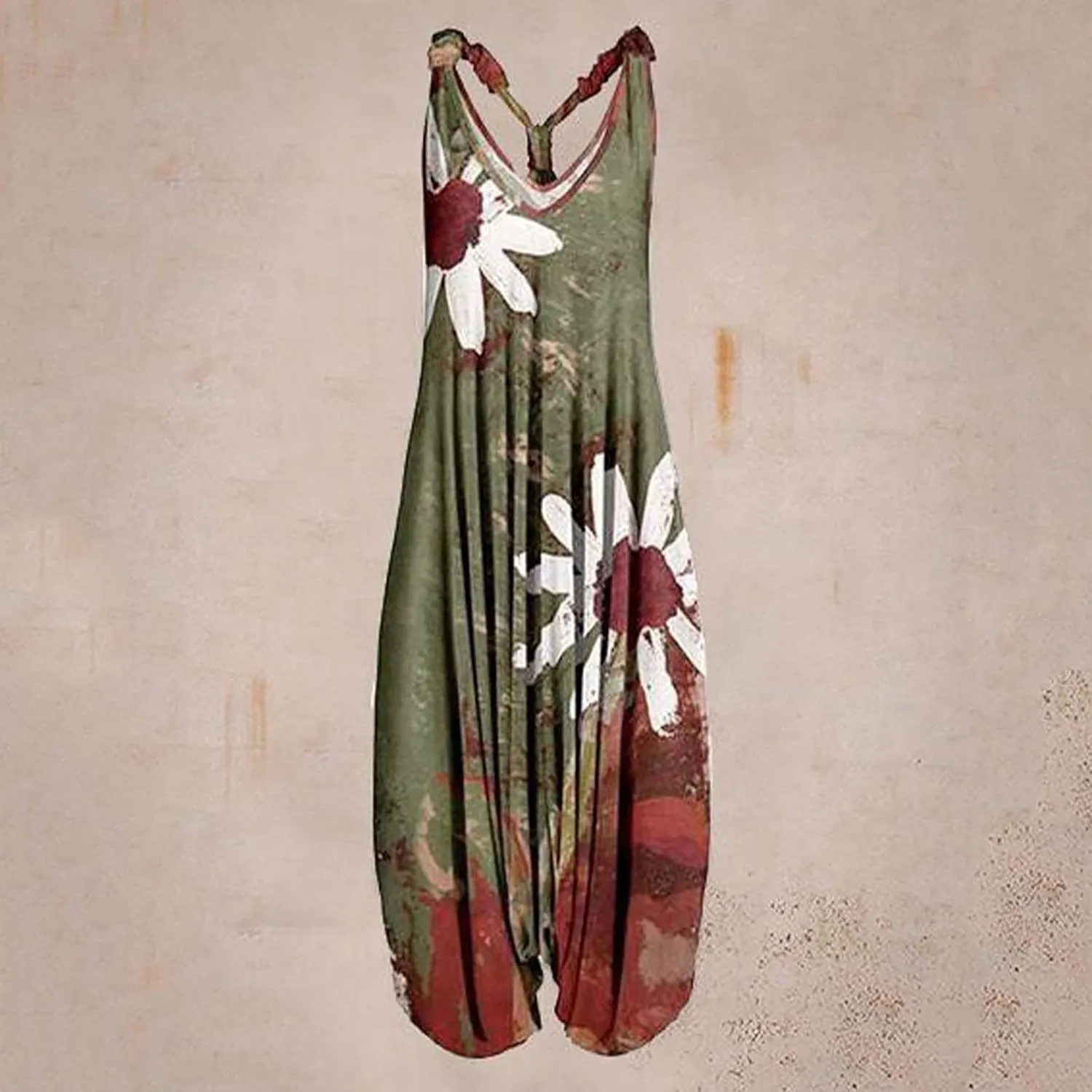 Womens Boho Overalls Loose Fit One Piece for Women Sleeveless Strapless Summer Fall Overalls 2025