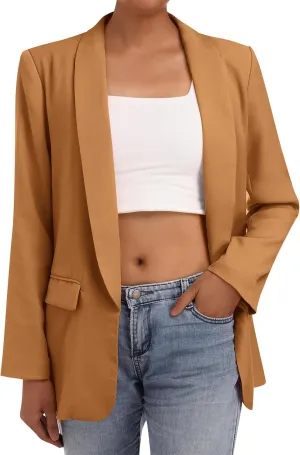 Womens Casual Blazers Long Sleeve Open Front Fitted Blazer Work Office Blazers Jackets with Pockets