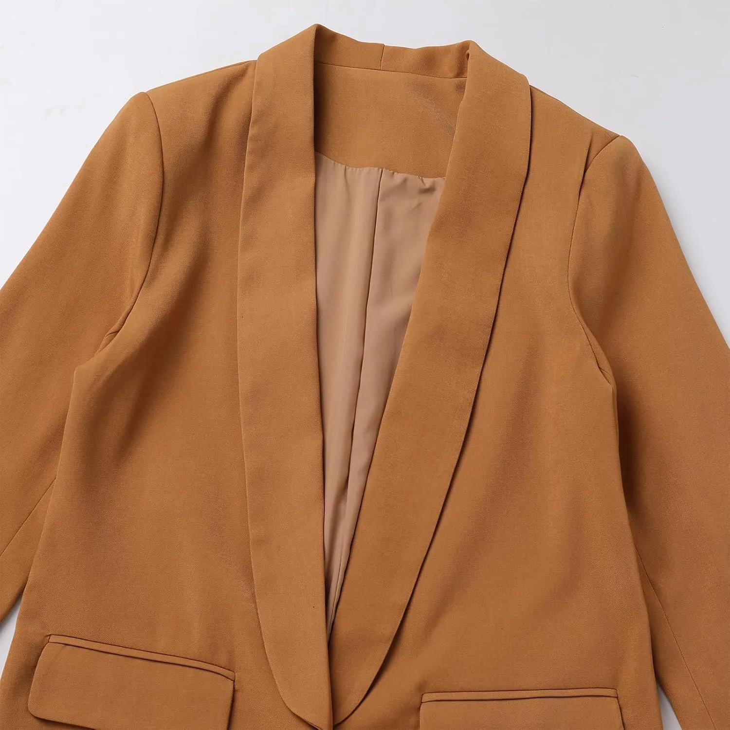 Womens Casual Blazers Long Sleeve Open Front Fitted Blazer Work Office Blazers Jackets with Pockets