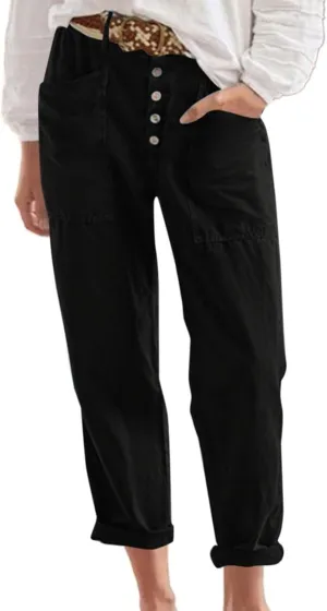Women's Fashionable Ankle Pants Trendy Cotton Linen Lounge Trouser Versatile Work Home Office Yoga Hiking Casual Pant