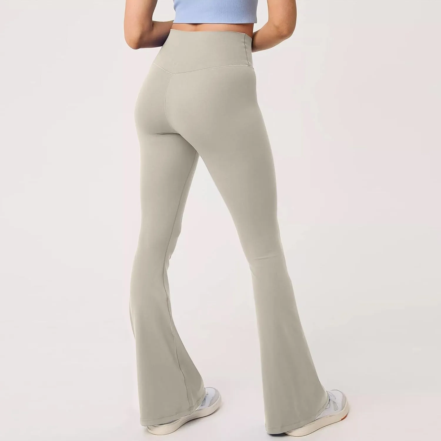 Womens Flare Leggings Cross Over High Waisted Leggings Trouser Style Flared Yoga Pants Gym Workout Running Leggings