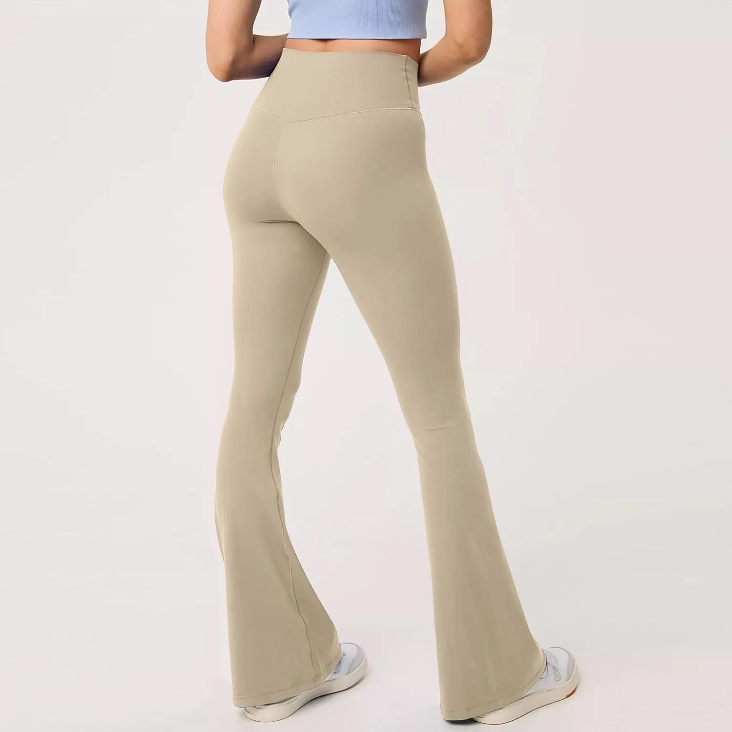 Womens Flare Leggings Cross Over High Waisted Leggings Trouser Style Flared Yoga Pants Gym Workout Running Leggings