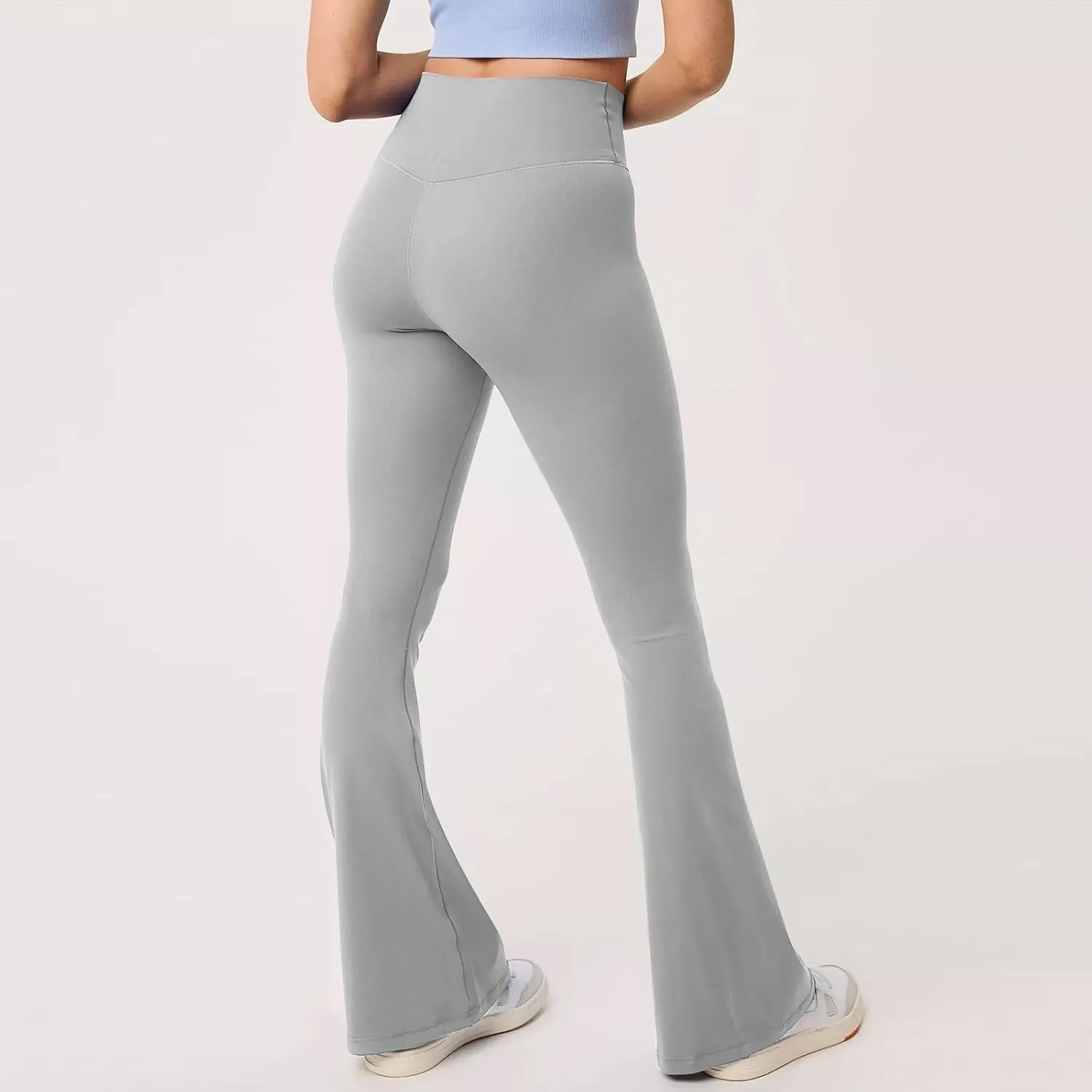 Womens Flare Leggings Cross Over High Waisted Leggings Trouser Style Flared Yoga Pants Gym Workout Running Leggings