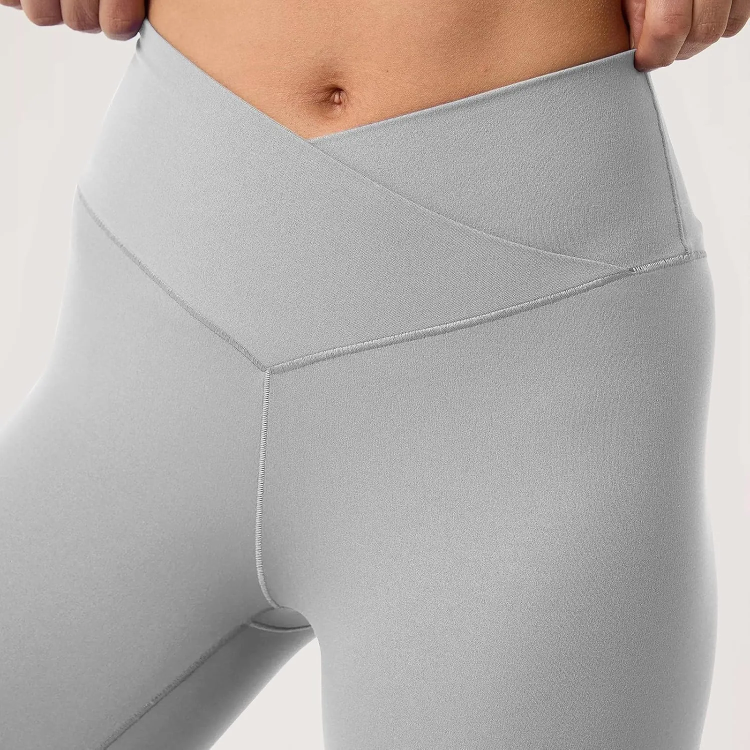Womens Flare Leggings Cross Over High Waisted Leggings Trouser Style Flared Yoga Pants Gym Workout Running Leggings