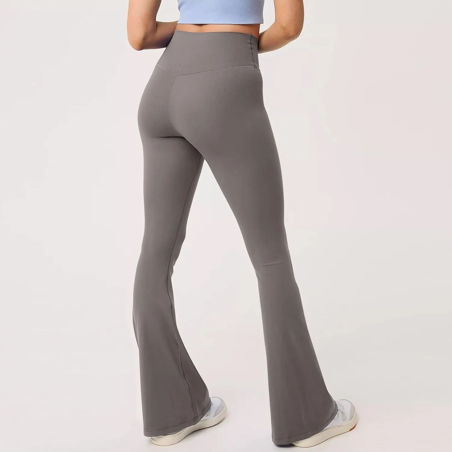 Womens Flare Leggings Cross Over High Waisted Leggings Trouser Style Flared Yoga Pants Gym Workout Running Leggings