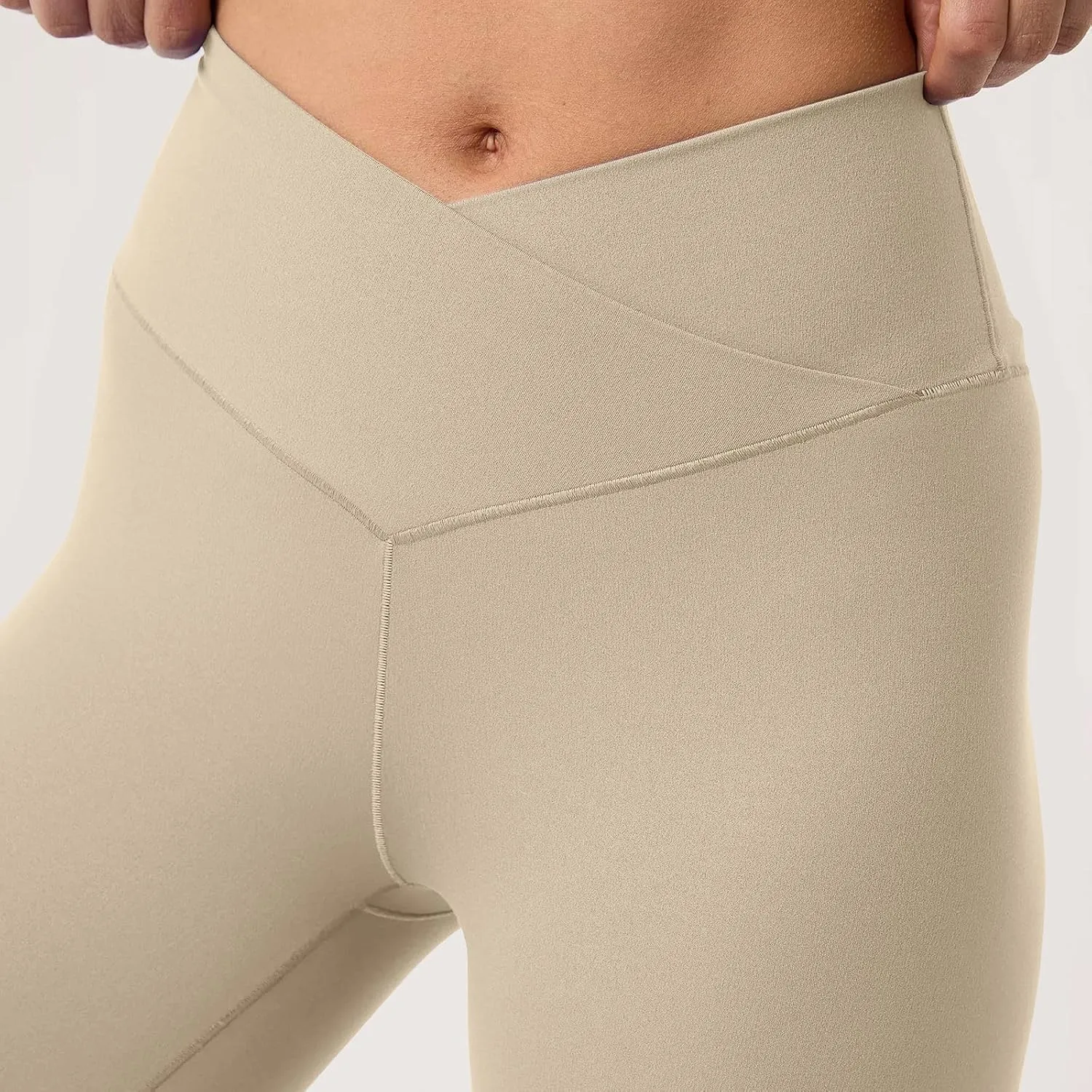 Womens Flare Leggings Cross Over High Waisted Leggings Trouser Style Flared Yoga Pants Gym Workout Running Leggings