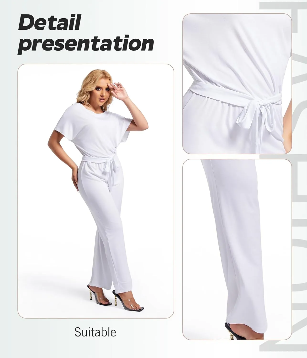 Womens Jumpsuits Dressy Jumpsuits for Women Dressy Rompers Pant Suits Wide Leg Formal Jumpsuits for Women Elegant Outfits