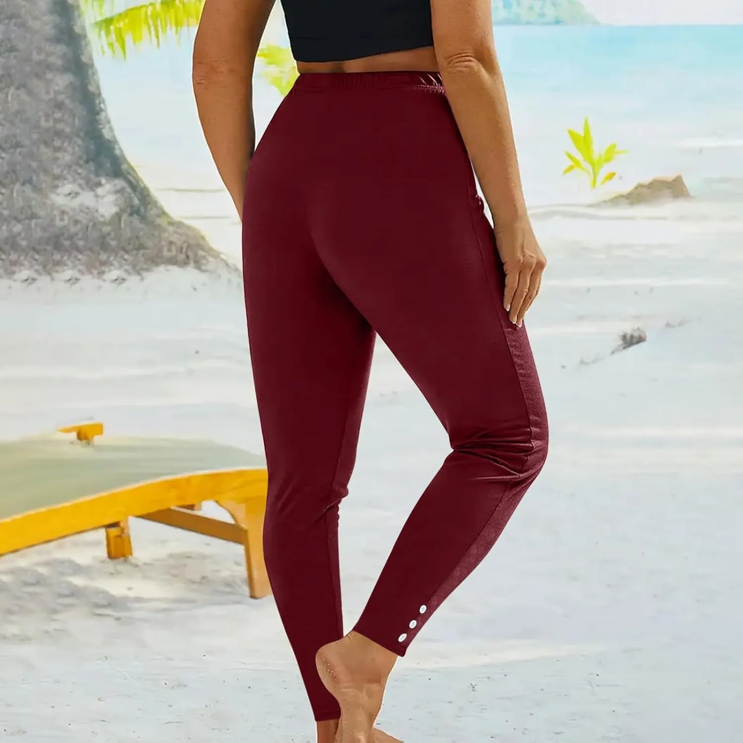 Womens Leggings Tummy Control Sports Pants High Waist Stretch Leggings Hiking Running Pants Womens Yoga Leggings Tall