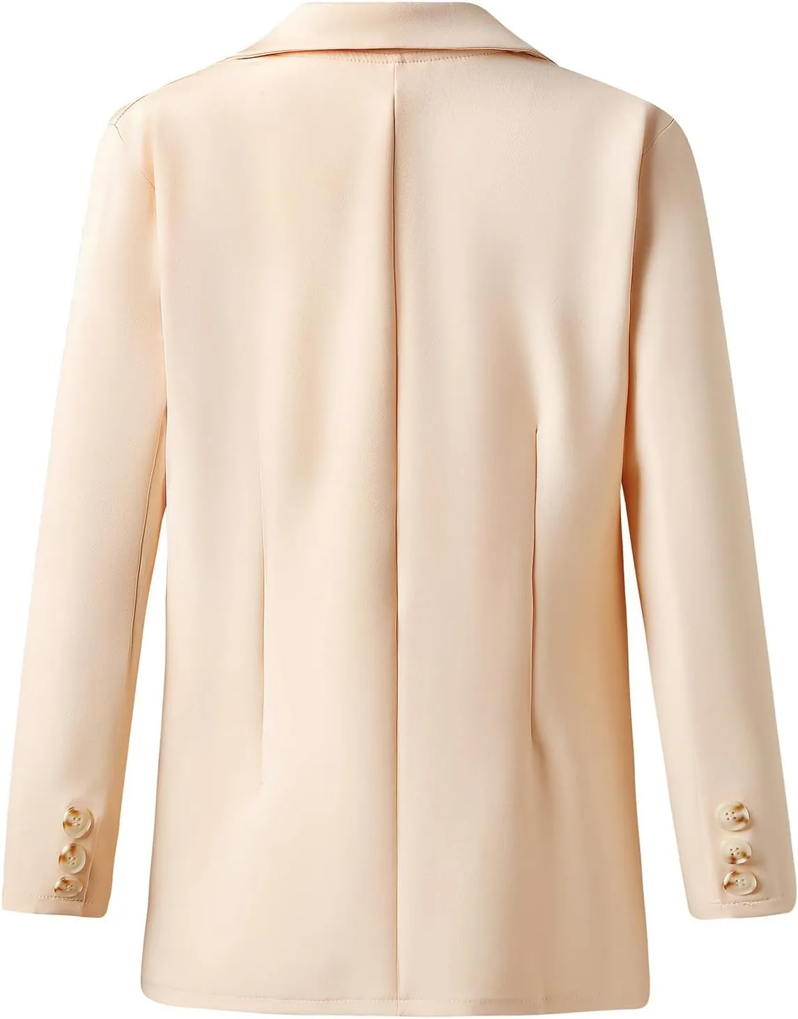 Womens Long Sleeve Blazers Single Breasted Coat Solid Turn Down Collar Jacket Spring Fall Work Outerwear