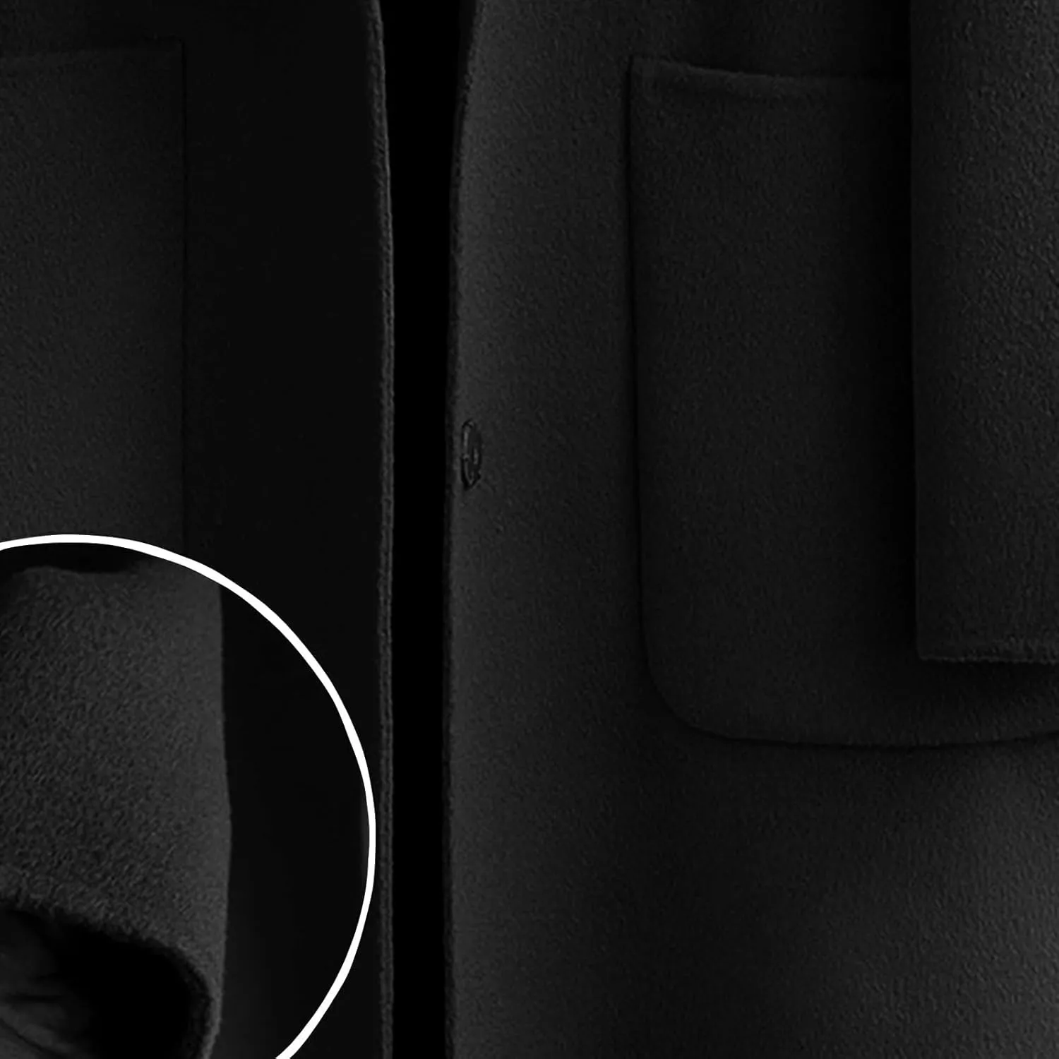 Women's Notched Lapel Wool Coats Mid Long Button Pea Coats Warm Thicken Single Breasted Trench Jacket Winter Overcoat