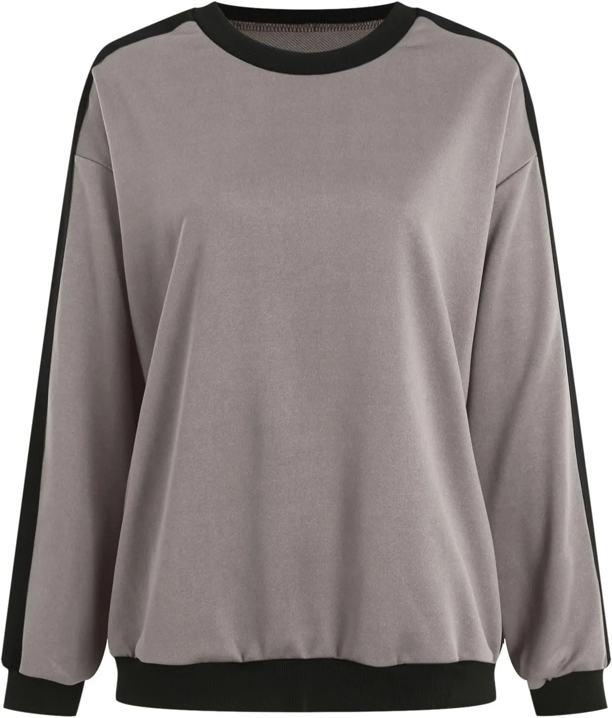 Womens Oversized Sweatshirts Crewneck Color Block Casual Long Sleeve Pullover Tops Fall Fashion Clothes 2024