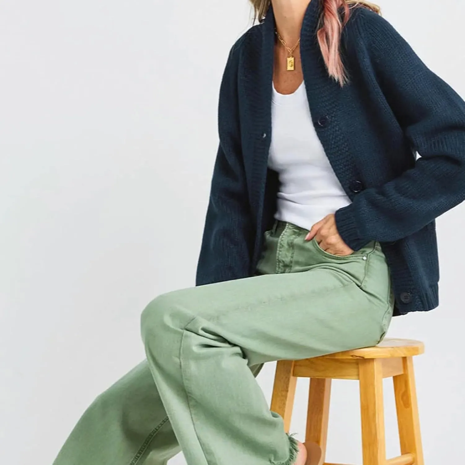 Women's Shawl Collar Cardigan Y2k Long Sleeve V Neck Flag Print Button Down Sweater Knit Tops Independence Outfit