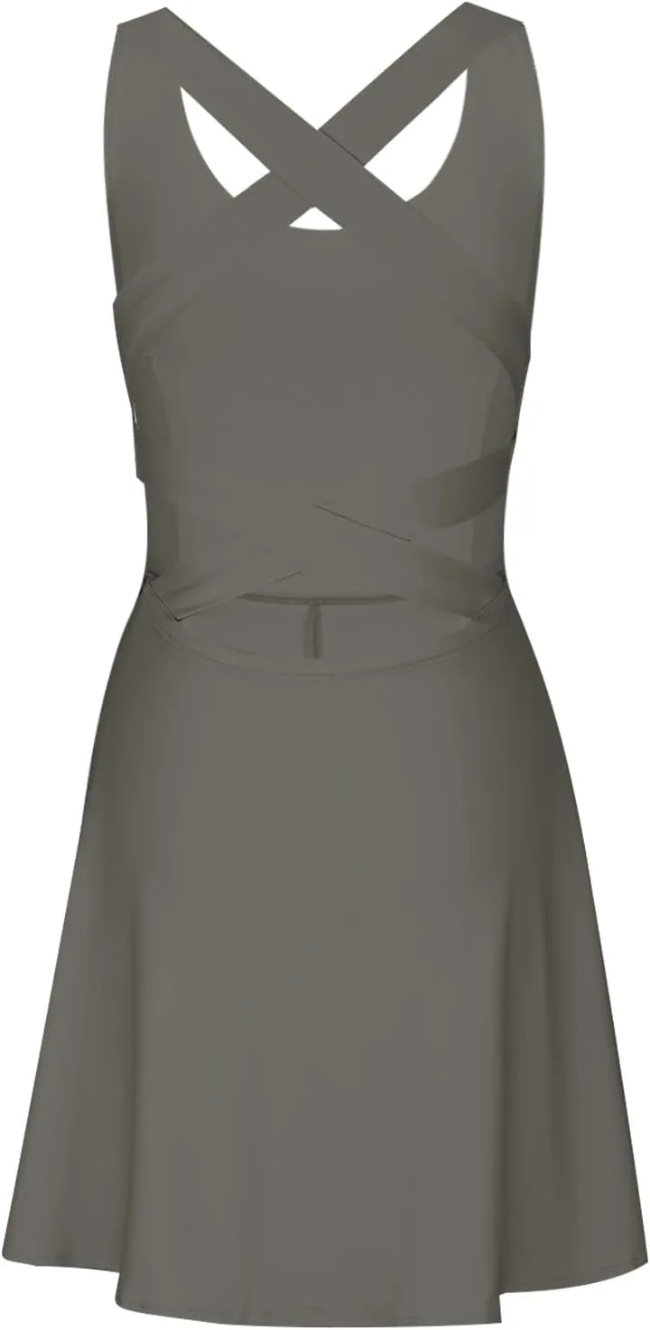 Womens Summer Tennis Mini Dress Built-in Shorts Beach Vacation Outfits Athletic Golf Jumpsuits with Pockets Rompers