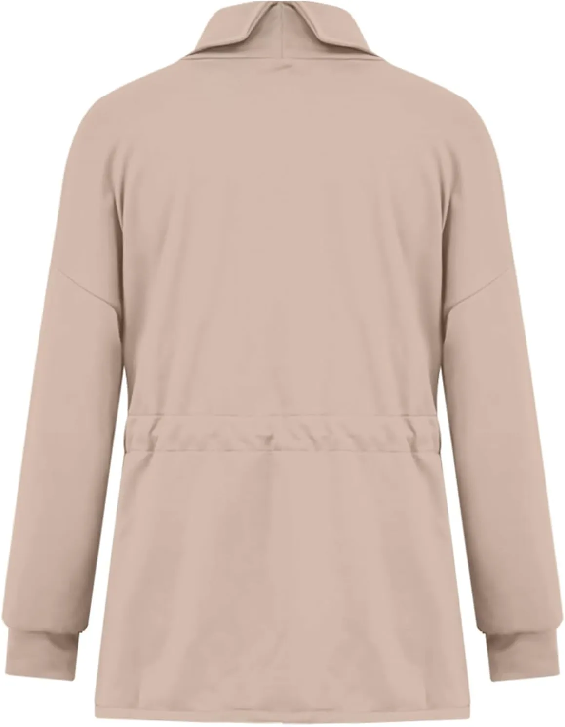 Womens Turtleneck Sweatshirts Long Sleeve Drawstring Waist Pullover Tops Trendy 2024 Fall Hoodies Preppy Outfits