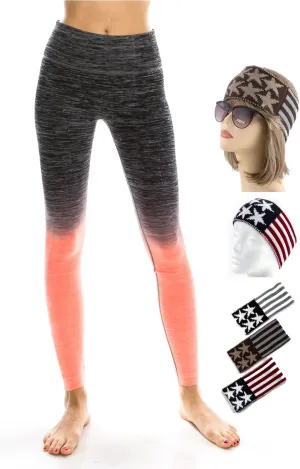 Workout Leggings - Two Tone Yoga Leggings - Full Length & Crop Capri Styles