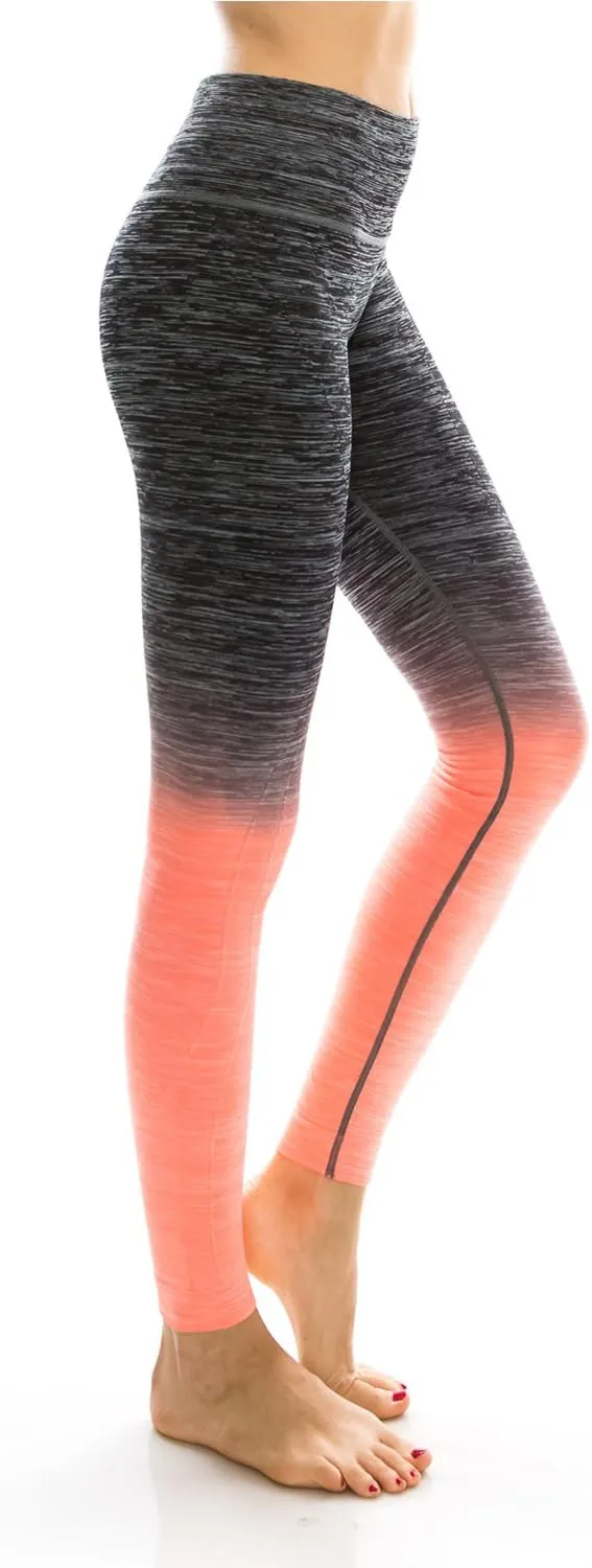 Workout Leggings - Two Tone Yoga Leggings - Full Length & Crop Capri Styles