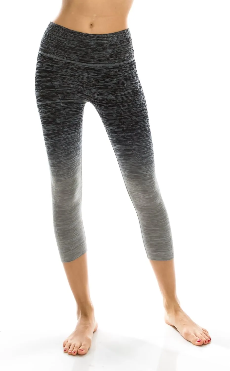 Workout Leggings - Two Tone Yoga Leggings - Full Length & Crop Capri Styles